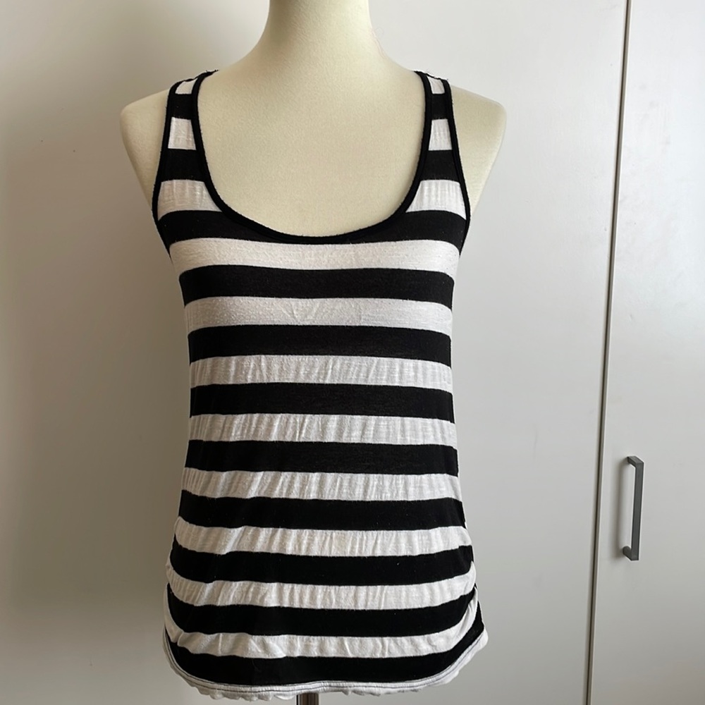 A'gaci Tank Top * Stripes Black &‎ White * Lacy back * THRASHED